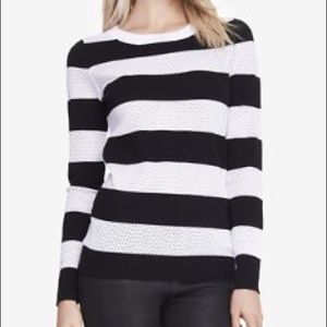 Express Striped Punch Mesh Sweater